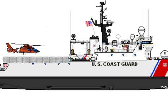 Корабль USCGC WMEC-901 Bear [Cutter] - чертежи, габариты, рисунки